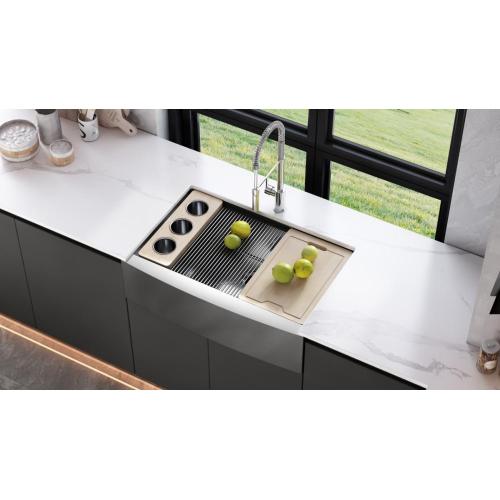 Workstation 33-il pulzier Farmhouse Fradal Front Kċina Sink