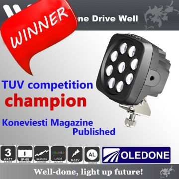 IP68 27W Square Auto LED Work Lights for Crane