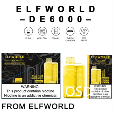 Disposable Vape Strawberry Ice Elf World DE6000