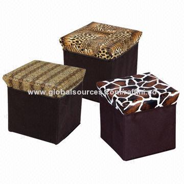 Fashion animal skin design storage seat stool, saves more space