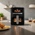 2025 8,5 l bunte ölfreie Heißluftfritteuse mit digitalem Touchscreen, doppeltem Heizelement und sichtbarem Fenster
