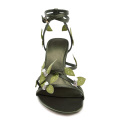 Elegant Leaf Decorated Stiletto Heels for Women