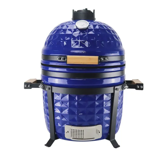 Auplex 15 Inch Green Kamado Ceramic Charcoal BBQ Grill with Rotisserie Table
