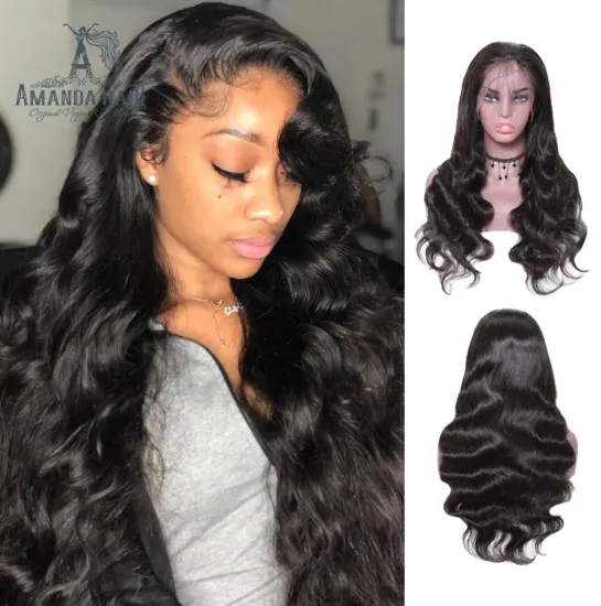 Wholesale Glueless Virgin Hair Lace Wig,Factory Price 100% Peruvian Mink Human Hair Body Wave HD 13x6 Lace Front Wig In Bulk