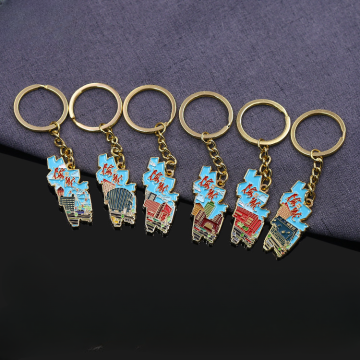 Klassiek gekleurde metalen sleutelhangers en lettervormige metalen souvenir sleutelhangers door fabrikanten