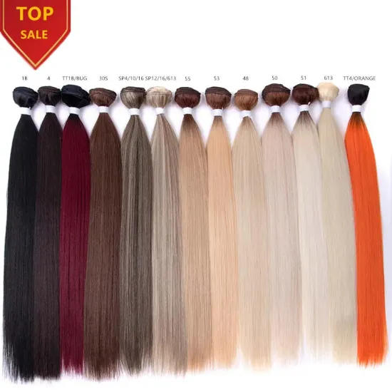 Super Long Bone Straight Hair Extensions: Natural Fibers, Synthetic Yaki Weaving for Full to End Look