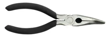 Head Polished Carbon Steel Black Dipped Handle Straight 160mm Bent Nose Pliers