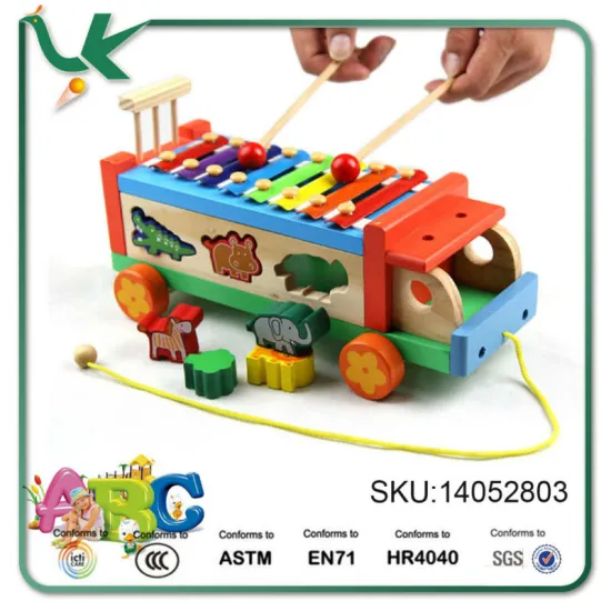 8 Notes Hand Knocks Xylophone Educational Music Truck - Multicolored