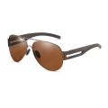 Óculos de sol de pesca para homens do aviador de prata para adultos jovens