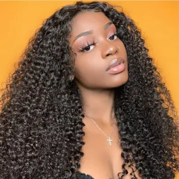 Peruvian Kinky Curly Human Hair HD Lace Frontal Wigs Kinky Curly Remy Virgin Full Lace Wigs Human Hair Wigs with Baby Hair