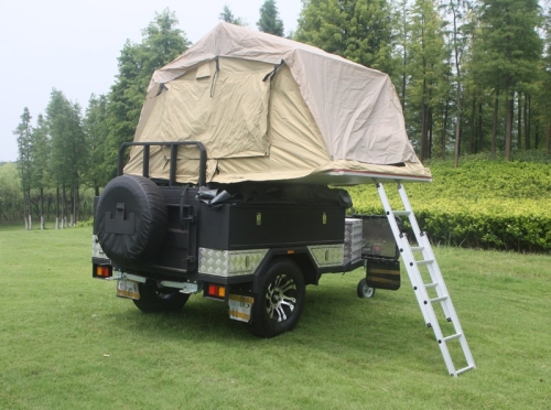 Car trailer manufacturer off road caravan 4X4 tent Camping trailer with aluminum box