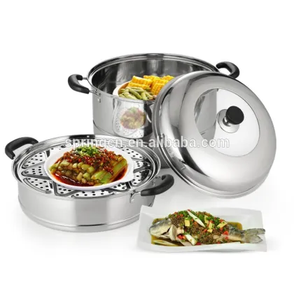 Northeast 26cm two layers stainless steel steamer rice pot