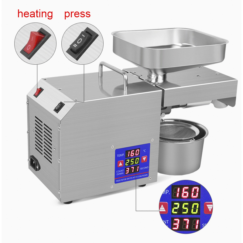 New Type Home Hydraulic Press Oil Press Automatic Flax Seed Cold Press Oil Sunflower Oil Press Olive Oil Press