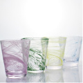 Drinking Juice Glass Cup With Colored Cloudy Finish