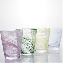 Drinking Juice Glass Cup With Colored Cloudy Finish