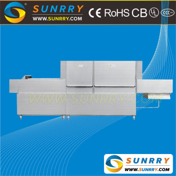 High hourly capacity industrial hood type detergent dishwasher for safe plastic plates