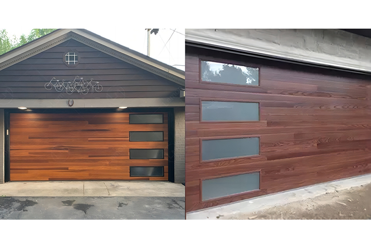 wood look garage doors