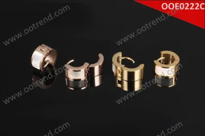 double sided earrings women rose golden color stianless steel earrings