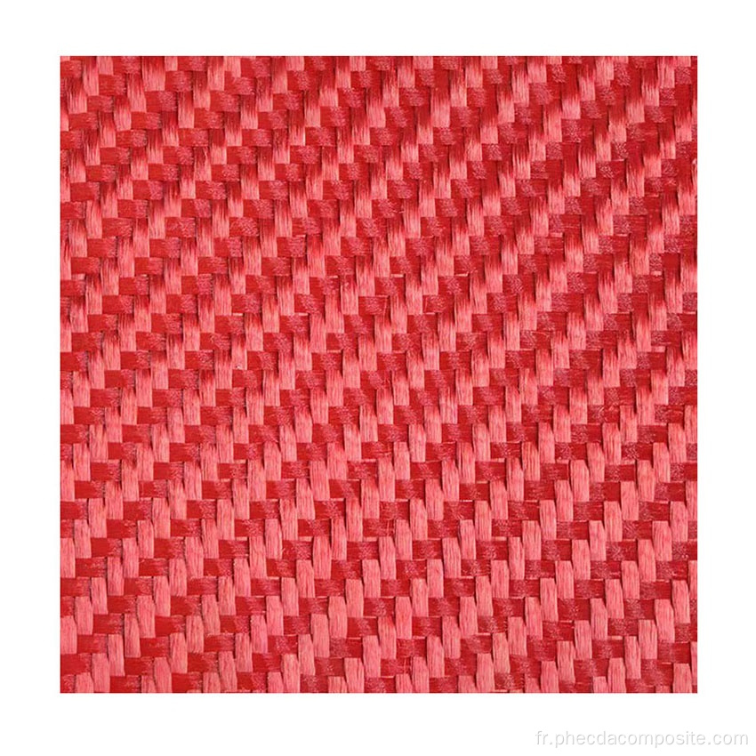 Tissu de fibre aramide para-aramide rouge