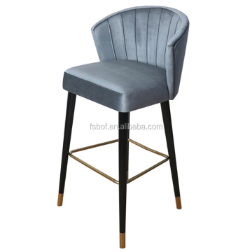Modern High Back Solid Wood Bar Chair for Luxury Hotel and Restaurant Stools