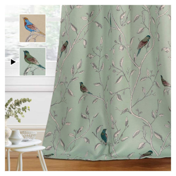 Birds Rustic Printed Curtain Drapes