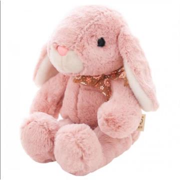 Jouet en peluche de lapin à oreilles lop rose