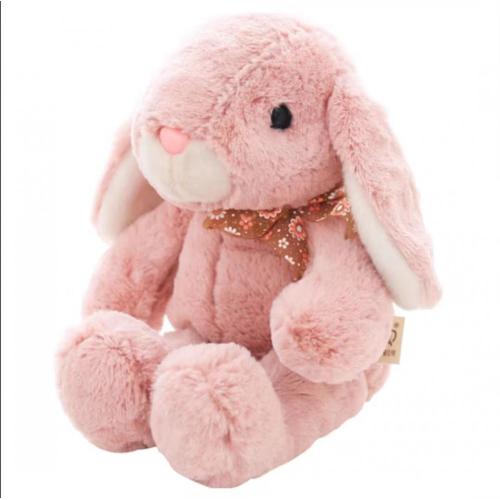 Jouet en peluche de lapin à oreilles lop rose