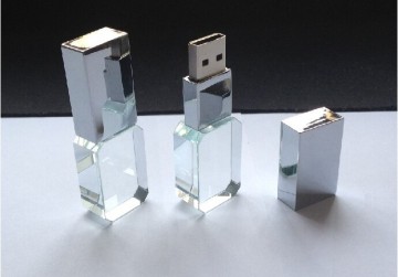 Crystal USB Flash Drive with Engrave Logo Available