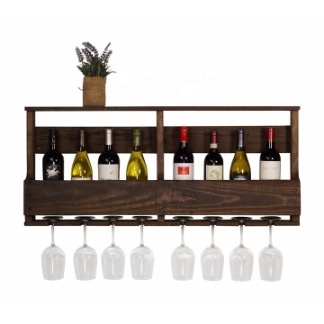 Handmade Wood Wall Mounted Long Stem Wine Rack