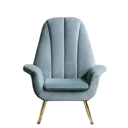 Smart Velvet Single Sofa with Stainless Steel Accents