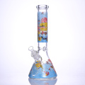 35 cm/13.8in, hippiesglass, vaso de vidrio bong con patrón de dibujos animados, tubería de agua de vidrio de borosilicato, bong de vidrio, cachimba de vidrio