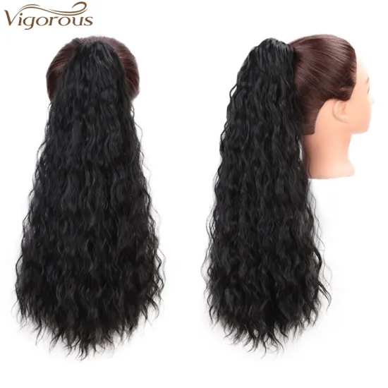 Vigorous Claw Jaw Ponytail Extension Long Curly Synthetic Hair Ponytail Extensions for Black White Women Natural Looking