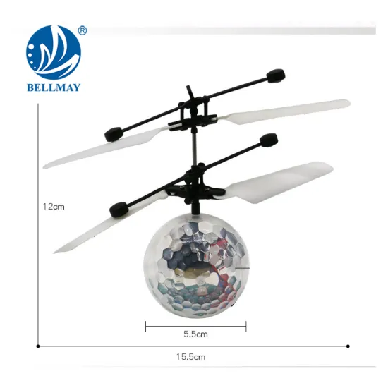 Flying inductive crystal heli ball with music light