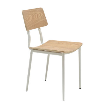 Metal Frame Legs Wooden Seat Bar Stool for Restaurant, Cafe, Home Kitchen