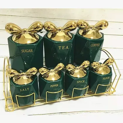 Ceramic Sealed Jar Storage Set with Iron Frame Packaging