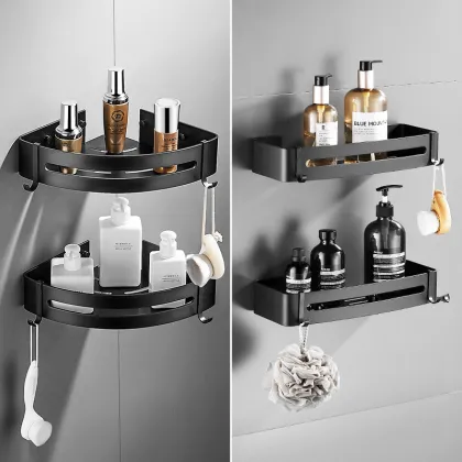 Aluminum Shower Corner Shelf - Kitchen Storage Rack & Bathroom Accessories