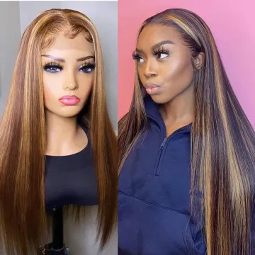 Yeswigs Hd Full 27 Colored Lace Frontal Wig Raw Brazilian Virgin Human Hair Highlights Lace Front Wig Human Hair For Black Women