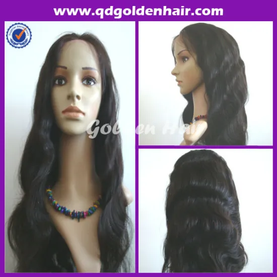 Golden Hair High Quality Virgin Remy Indian Natural Girls Hair Wig