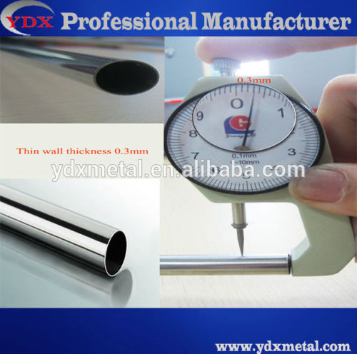 Thin wall thickness 9.5*0.3 stainless steel round tube/pipe