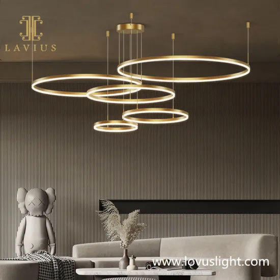 Light luxury disc shape villa chandelier 2022 hot villa living room chandelier Phnom Penh creative chandelier personal custom