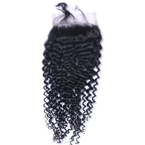 Free Sample Grade 8A Kinky Curly Cuticle Aligned human hair 4*4 closure HD lace Afro human hair extension
