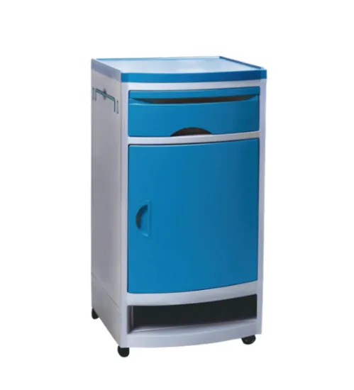 ABS plastic bedside cabinet with wheels for hospital