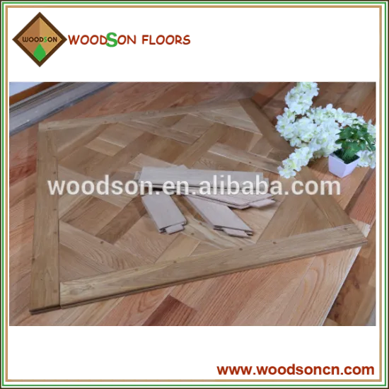 Surface Pegs Mortise and Tenon Classical Versailles Solid Parquet Wood Flooring