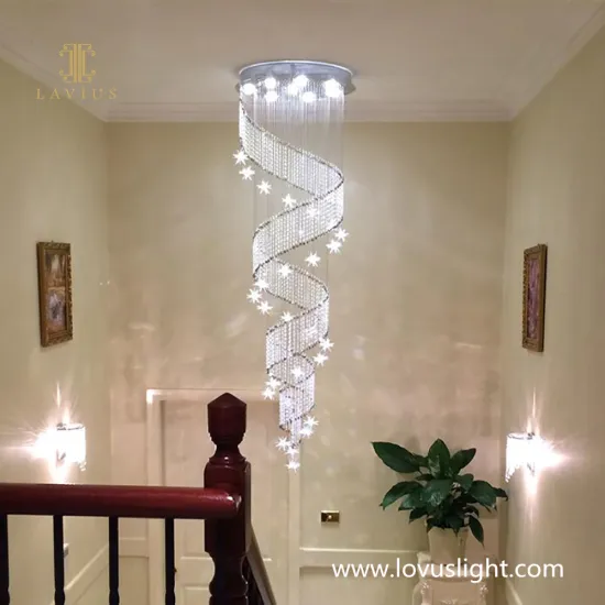 Large Decorative Modern Star Chandelier Creative Large Project Stair Chandelier