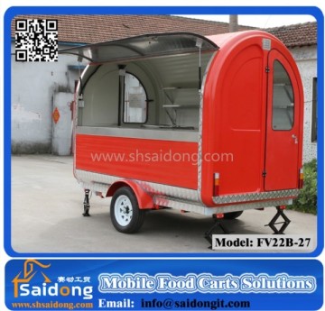Popular shape mobile street fast food vending utility trailer/food cooking trailer for sale
