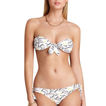 Floral Bikinis, Made of 80% Nylon and 20% Spandex, Customized Logo and Brand Name are Accepted