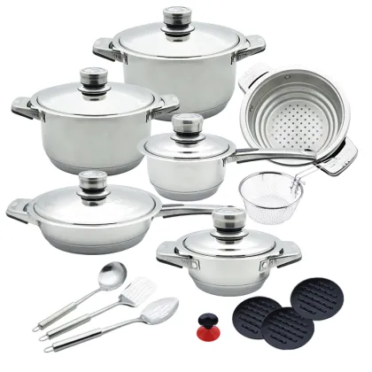 20Pcs Stainless Steel Casserole Hotpot Cooking Pot Set - High Quality