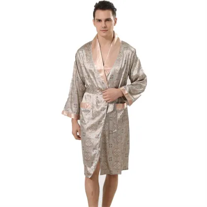 Summer Men's Silk Pajamas & Plus Size Bathrobes