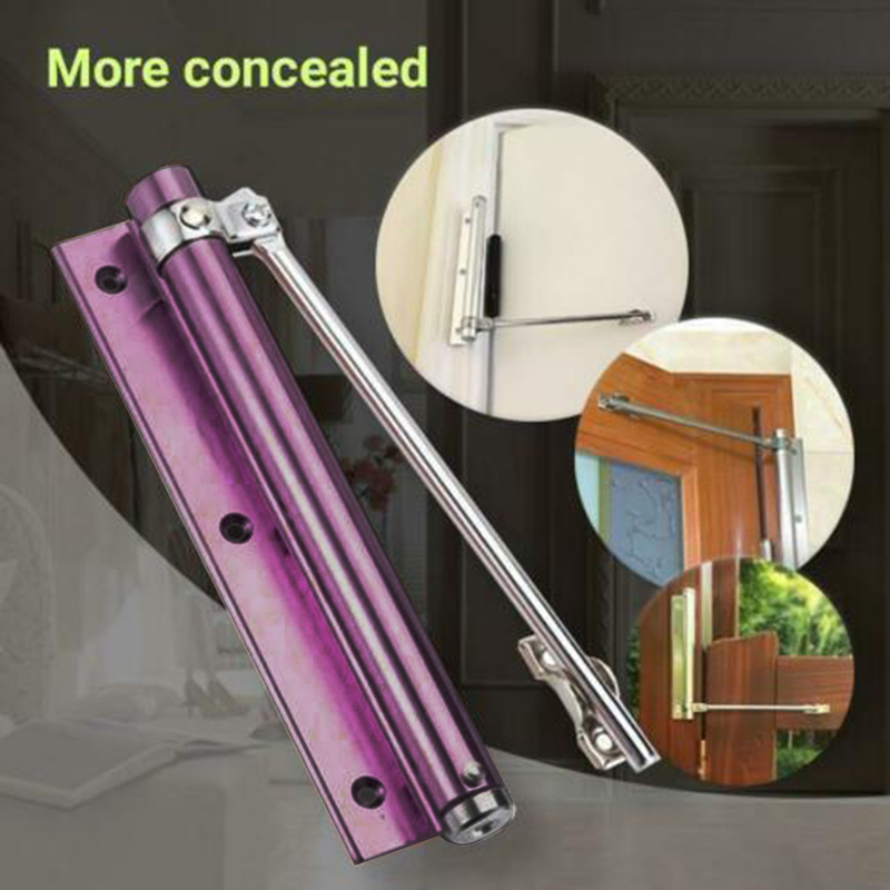 Adjustable Door Closer Stainless Steel Automatic Door Self-Closing Hinge Mute Easy To Rebound Punching Free Door Closer