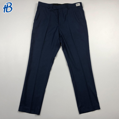 Custom Men's dark blue fitted suit pants